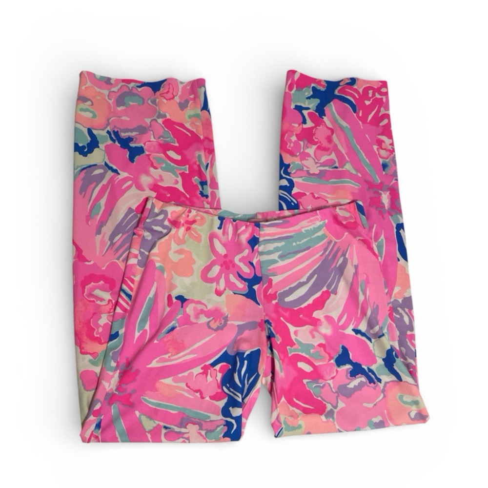 Lilly Pulitzer Georgia May Palazzo Pants Size Small Pink Blue Beachy Pull On